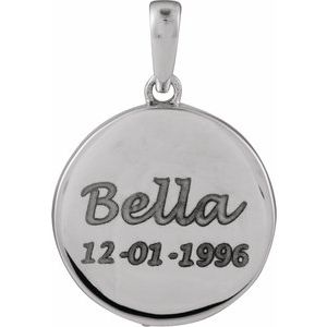 Sterling Silver 16.46 X 16.46 Mm Polished Pet Ash Holder Pendant With Accessory Kit