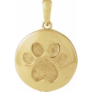 14K Yellow Gold-Plated Sterling Silver 16.46 X 16.46 Mm Polished Pet Ash Holder Pendant With Accessory Kit