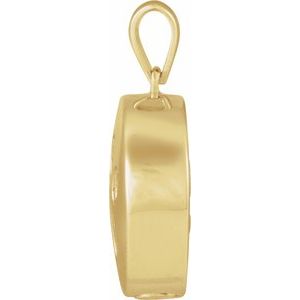 14K Yellow Gold-Plated Sterling Silver 16.46 X 16.46 Mm Polished Pet Ash Holder Pendant With Accessory Kit