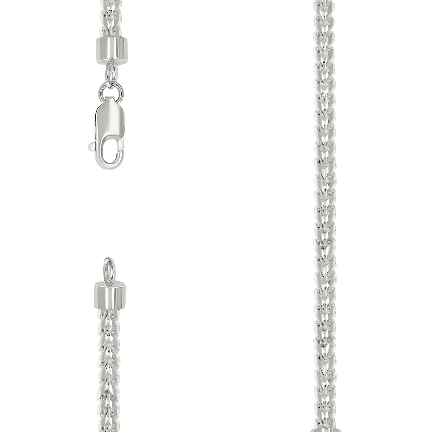 Sterling Silver Or Rhodium Plated Solid Franco Chain