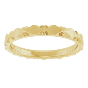 10K Yellow Gold 2.5 Mm Polished Diamond Faceted Band Size 7.5