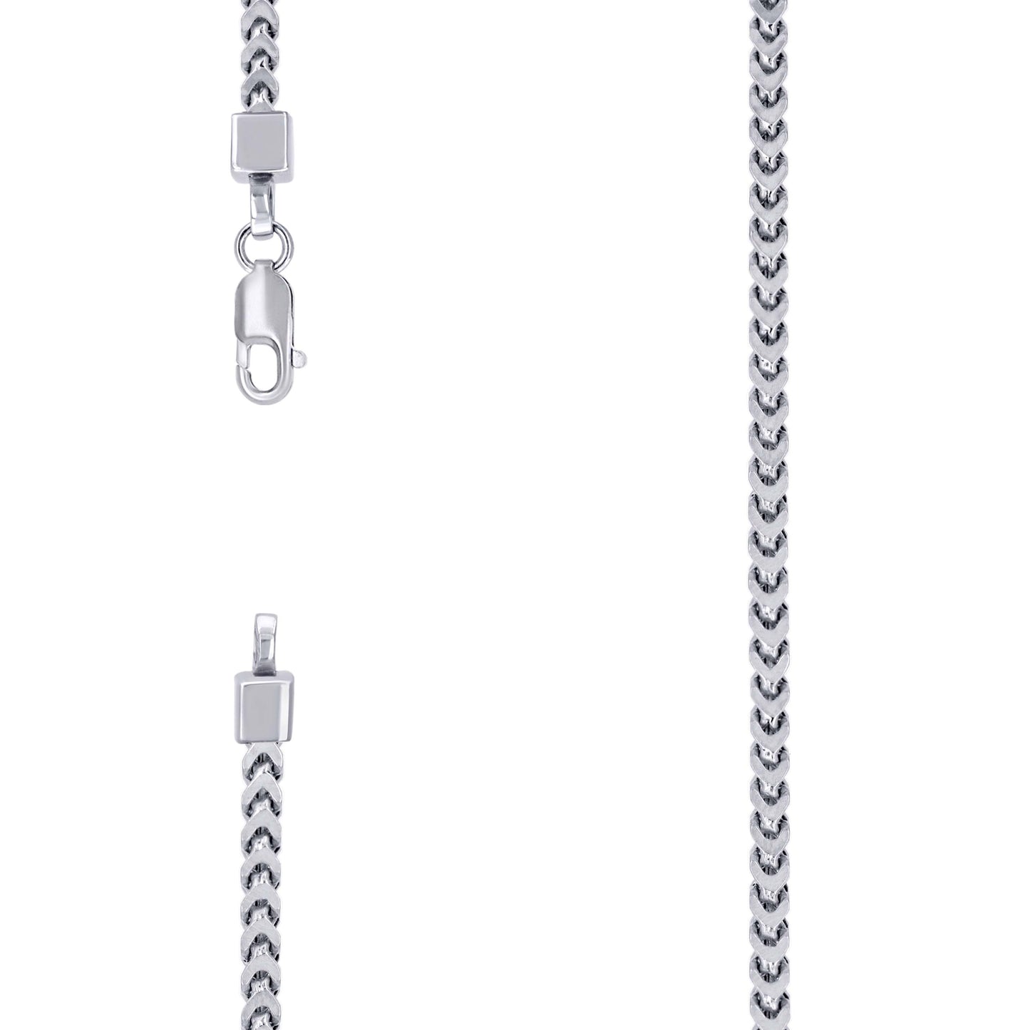 Sterling Silver Or Rhodium Plated Hollow Franco Chain