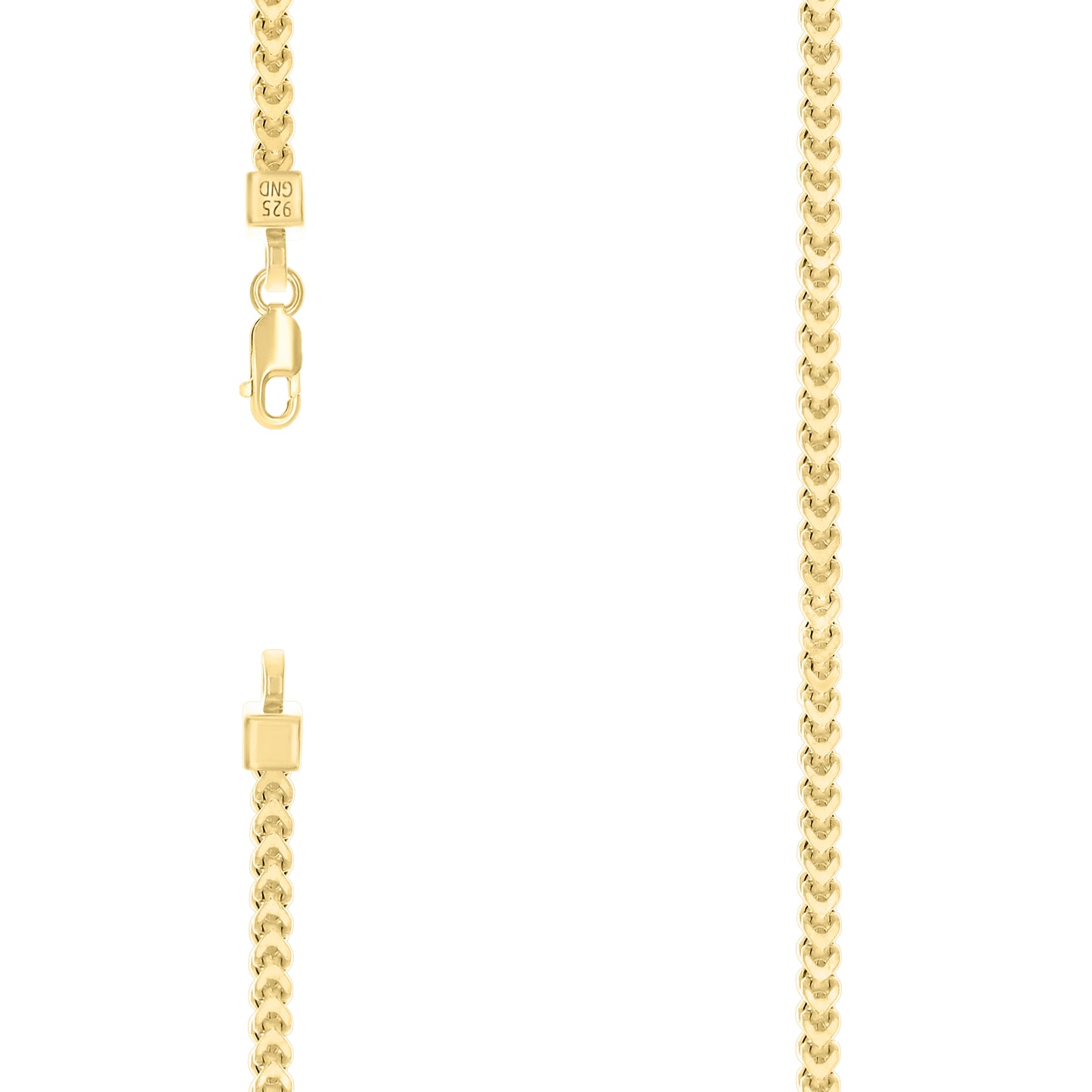 Sterling Silver Rose Tone Or Yellow Tone Hollow Franco Chain