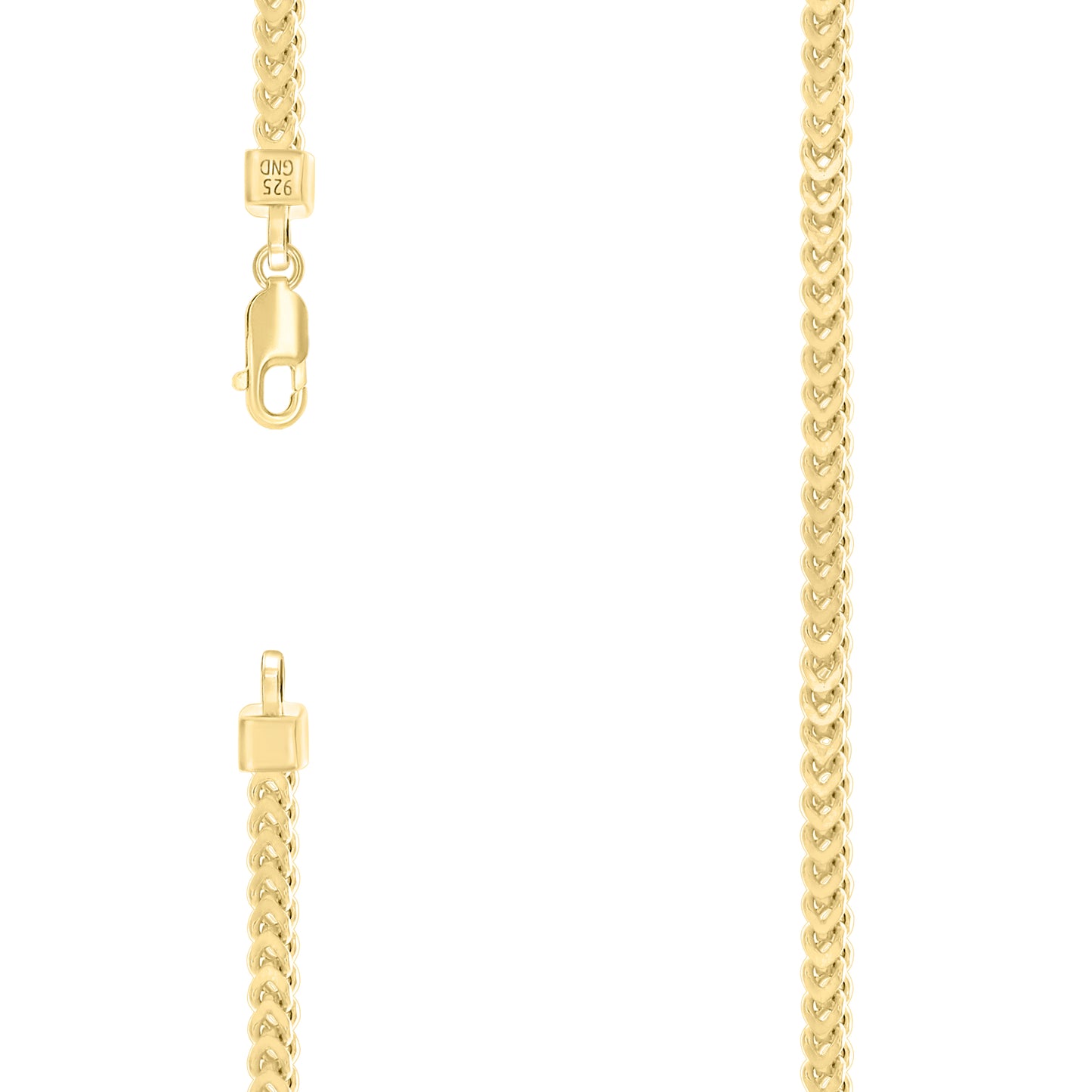 Sterling Silver Rose Tone Or Yellow Tone Hollow Franco Chain
