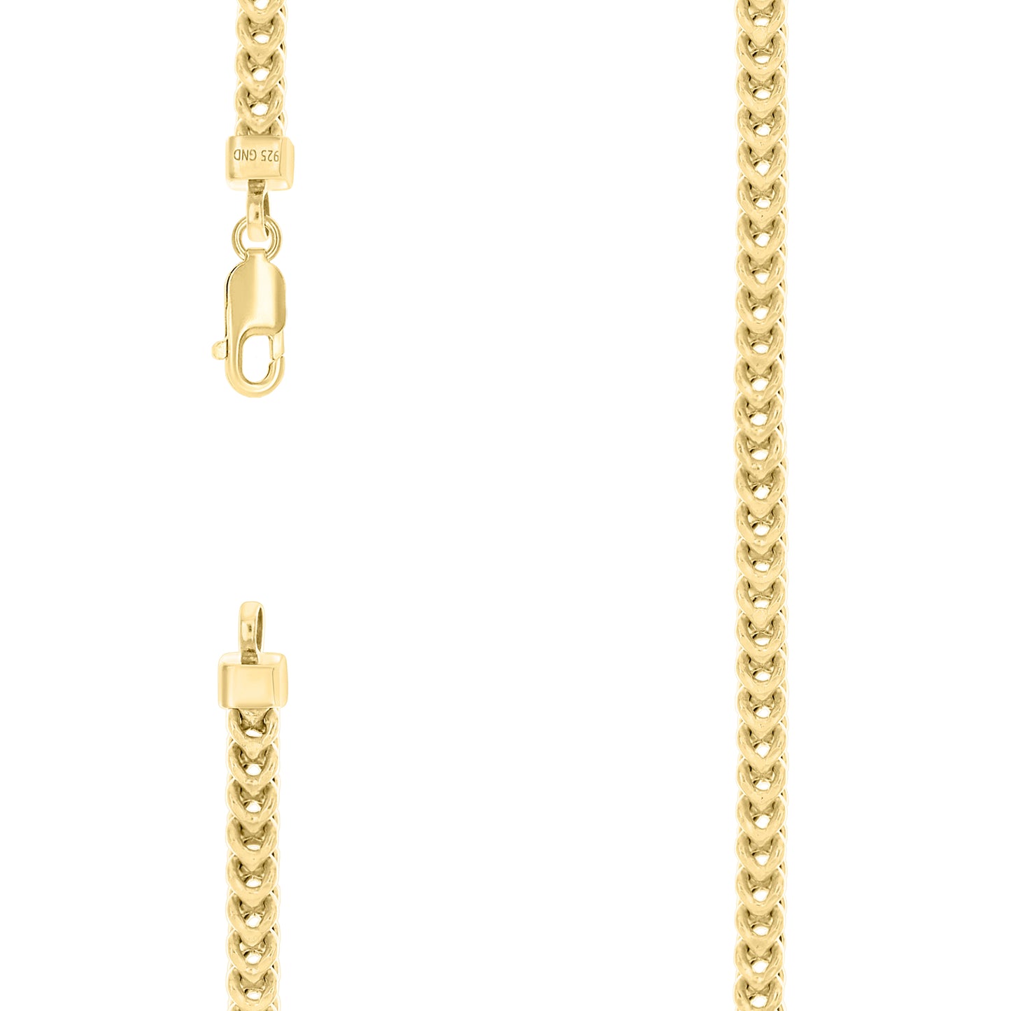 Sterling Silver Rose Tone Or Yellow Tone Hollow Franco Chain