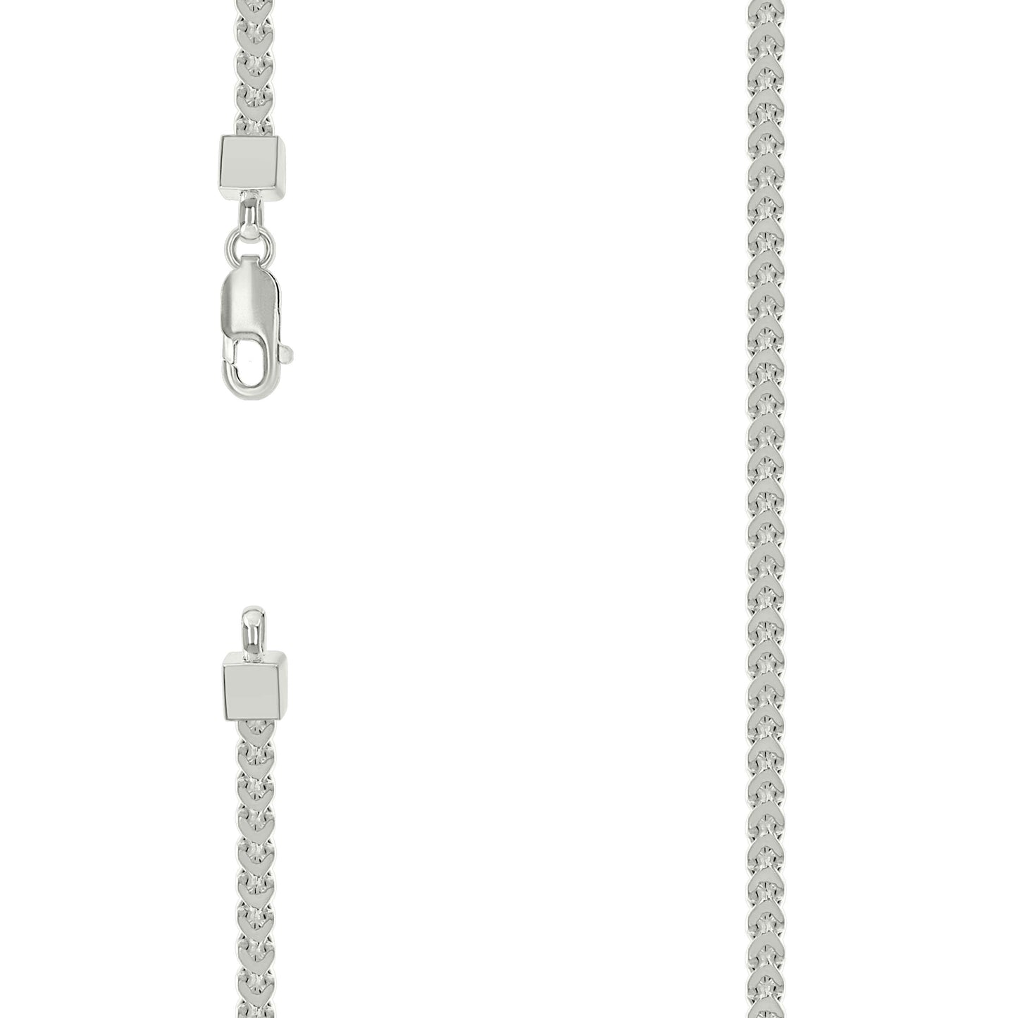 Sterling Silver Or Rhodium Plated Hollow Franco Chain