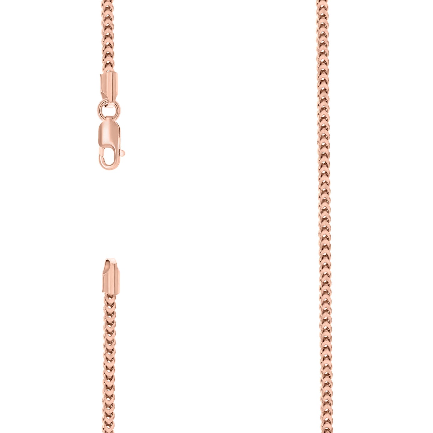 Sterling Silver Rose Tone Or Yellow Tone Hollow Franco Chain