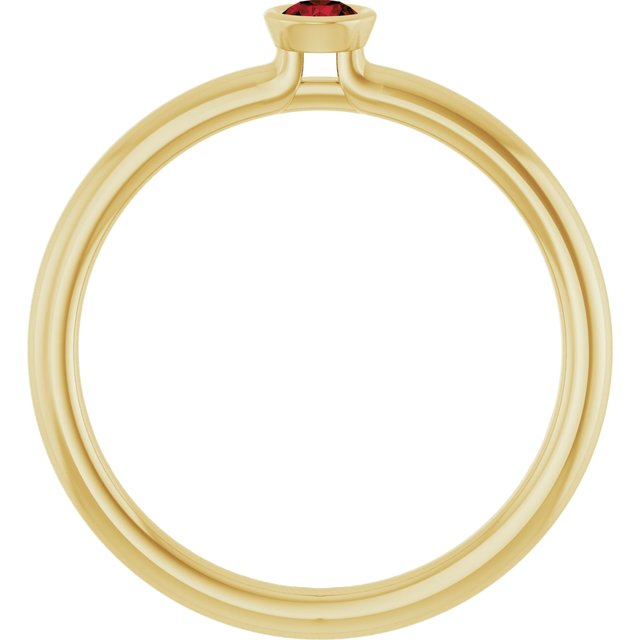 14K Yellow Gold Or Sterling Silver Round 3 Mm Polished Natural Gem Stackable Ring
