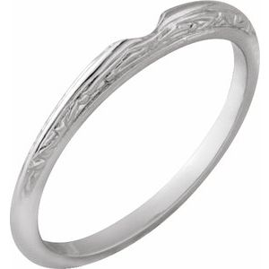 14K White Gold Round 5.8 Mm Polished Matching Band Size 6