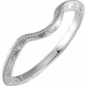 14K White Gold Oval 8 X 6 Mm Polished Matching Band Size 6