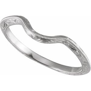 14K White Gold Oval 8 X 6 Mm Polished Matching Band Size 6