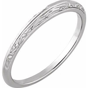 14K White Gold Polished Matching Band Size 6