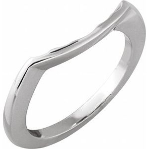 14K White Gold Round 8.2 Mm Polished Matching Band Size 6