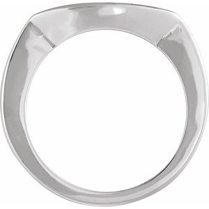 14K White Gold Round 8.2 Mm Polished Matching Band Size 6