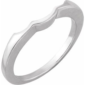14K White Gold Round 6.5 Mm Polished Matching Band Size 6