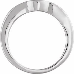 14K White Gold Round 6.5 Mm Polished Matching Band Size 6