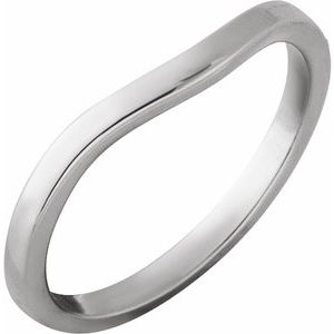 14K White Gold 6 Mm Polished Matching Band Size 7