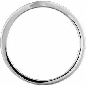 14K White Gold 6 Mm Polished Matching Band Size 7