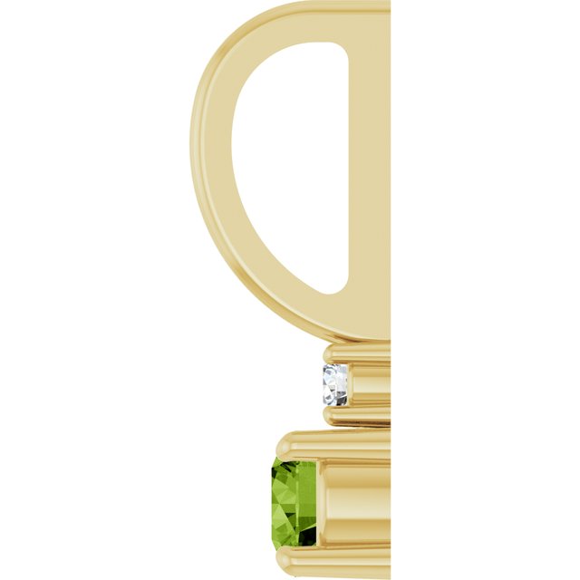14K Yellow Gold Round Si2-Si3, G-H Polished Natural Gem And Natural Diamond Charm/Pendant