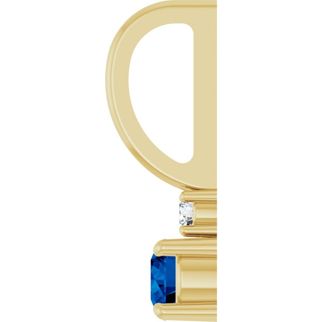 14K Yellow Gold Round Si2-Si3, G-H Polished Lab-Grown Gem And Natural Diamond Charm/Pendant