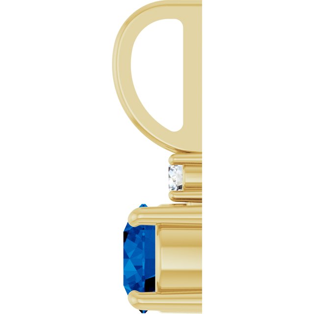 14K Yellow Gold Round Si2-Si3, G-H Polished Natural Gem And Natural Diamond Charm/Pendant