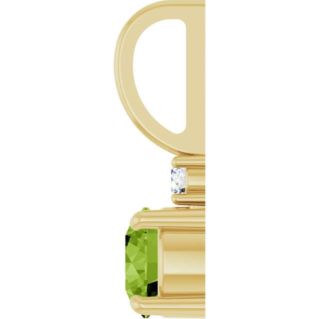 14K Yellow Gold Round Si2-Si3, G-H Polished Natural Gem And Natural Diamond Charm/Pendant