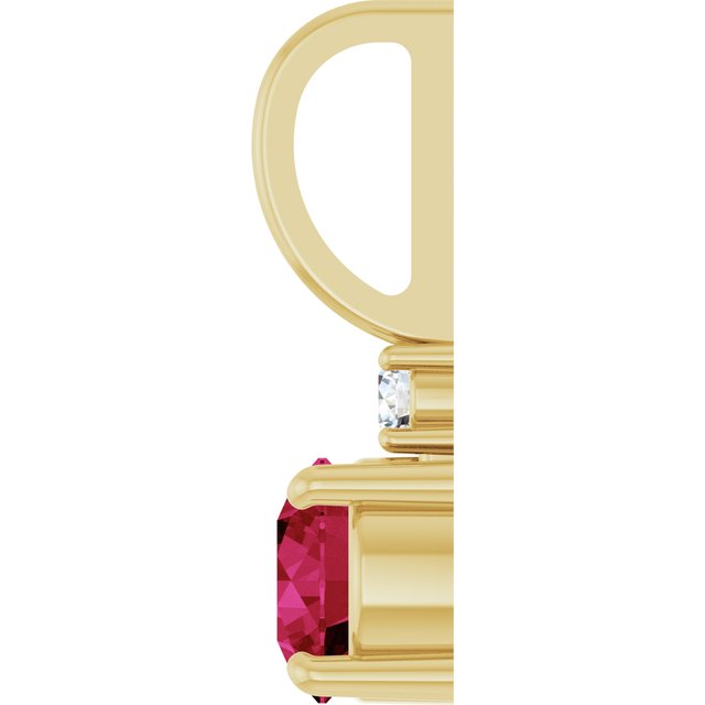 14K Yellow Gold Round Si2-Si3, G-H Polished Natural Gem And Natural Diamond Charm/Pendant
