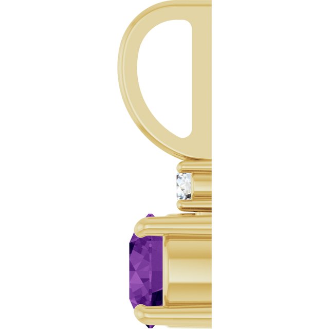 14K Yellow Gold Round Si2-Si3, G-H Polished Natural Gem And Natural Diamond Charm/Pendant
