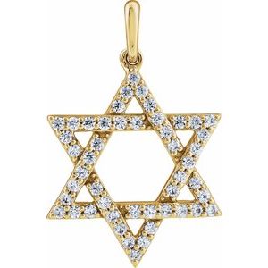 14K Yellow Or White Gold 3/8 CTW Lab-Grown Diamond Star of David Pendant