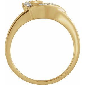 14K Yellow Gold Round 1.3 Mm 1/6 Ctw Natural Diamond Ring Enhancer Size 6