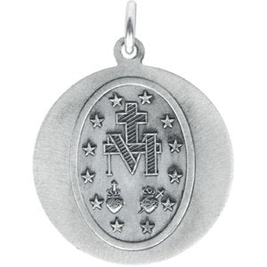 Sterling Silver 12 X 12 Mm Polished Miraculous Medal