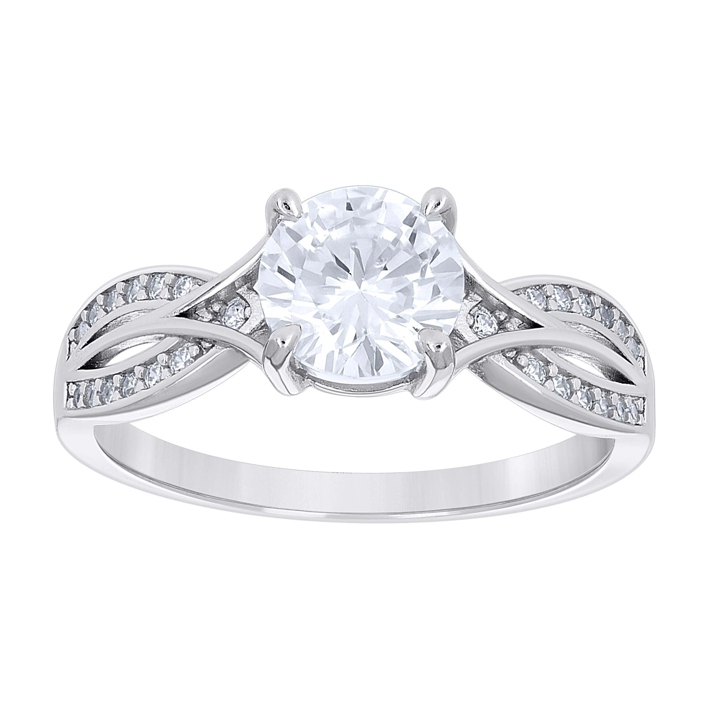 Sterling Silver Women's Cubic-Zirconia Fashion Bridal Anniversary Engagement Wedding Ring