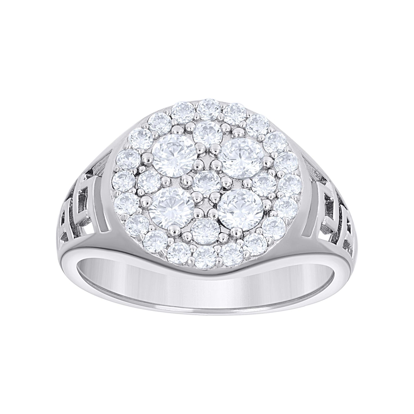 Sterling Silver Men's Cubic-Zirconia Fashion Bridal Anniversary Wedding Engagement Band Ring