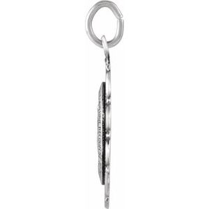 Sterling Silver 22 X 18 Mm Polished Oval Miraculous Medal