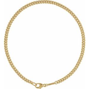 14K Yellow Gold Curb Chain, Length: 8 In, Width: 2.9 Mm