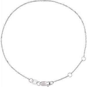 14K Yellow Or White Or Rose Gold Or Sterling Silver 1 Mm 6.5-7.5 In Lobster Clasp Diamond-Cut Cable Chain
