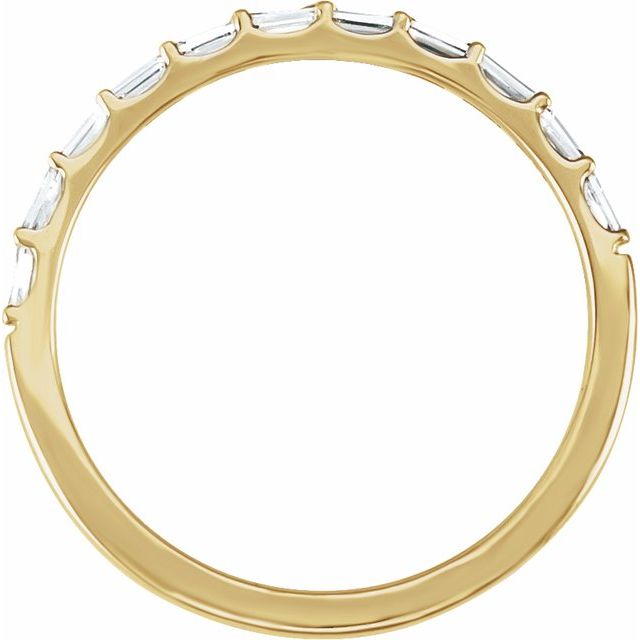 14K Yellow Or White Or Rose Gold Or Platinum Straight Baguette 2.4 X 1.2 Mm  Si, G-H Polished 1/4 Ctw Lab-Grown Diamond Matching Band, Size 7