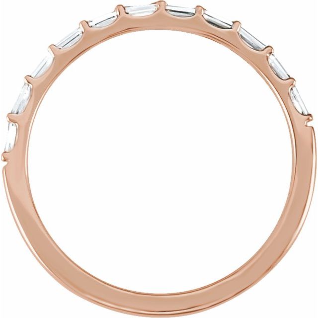 14K Yellow Or White Or Rose Gold Or Platinum Straight Baguette 2.4 X 1.2 Mm  Si, G-H Polished 1/4 Ctw Lab-Grown Diamond Matching Band, Size 7