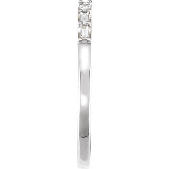 14K Yellow Or White Or Rose Gold Or Platinum Straight Baguette 2.4 X 1.2 Mm  Si, G-H Polished 1/4 Ctw Lab-Grown Diamond Matching Band, Size 7