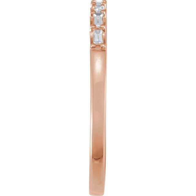 14K Yellow Or White Or Rose Gold Or Platinum Straight Baguette 2.4 X 1.2 Mm  Si, G-H Polished 1/4 Ctw Lab-Grown Diamond Matching Band, Size 7