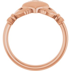 14K Yellow Or White Or Rose Gold Or Sterling Silver Or Platinum Claddagh Band