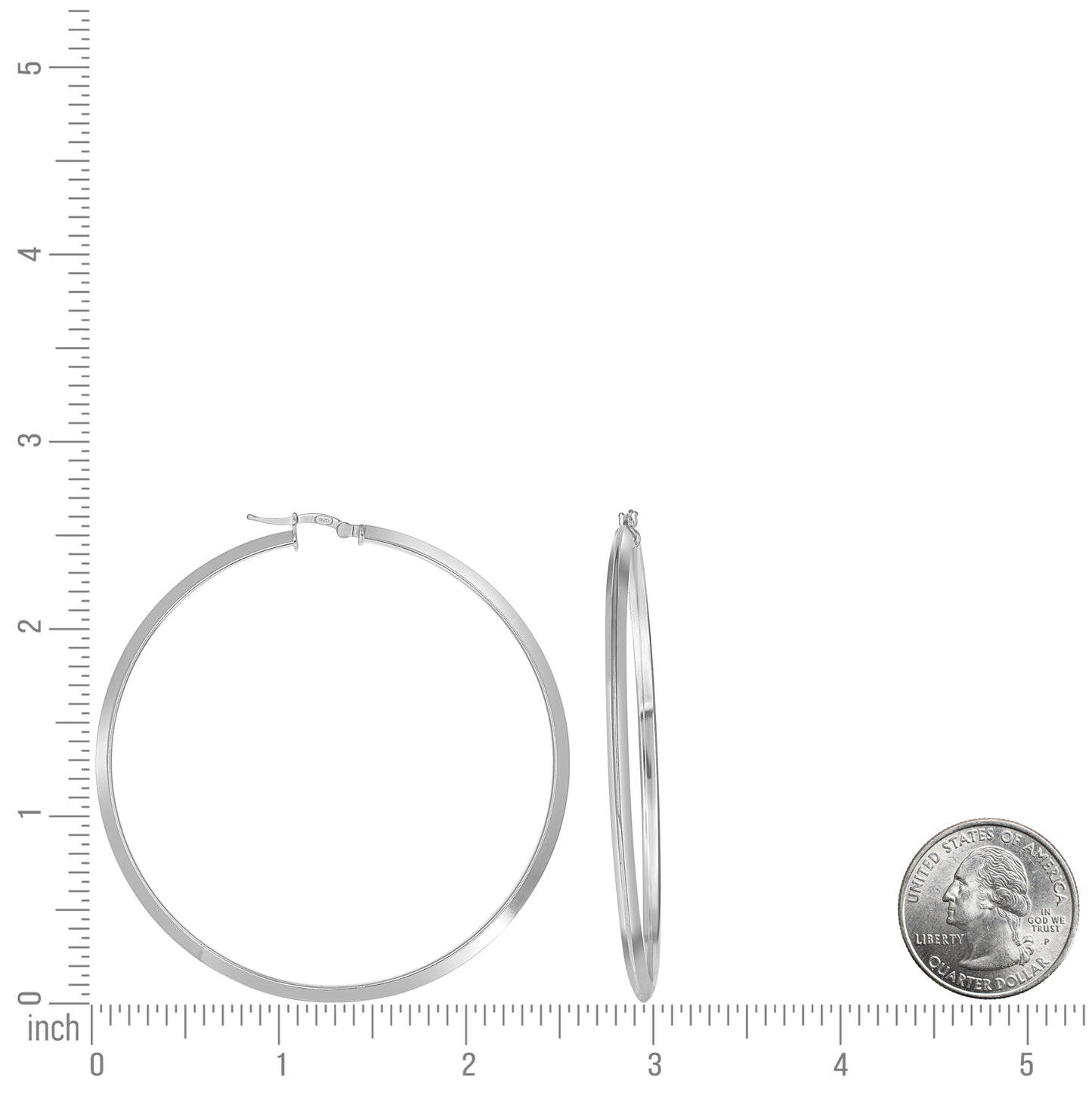 Sterling Silver Womens Knife Edge Hoop Earrings 3mm– Elegant Jewelry Gift for Birthday, Anniversary, Engagement, Wedding