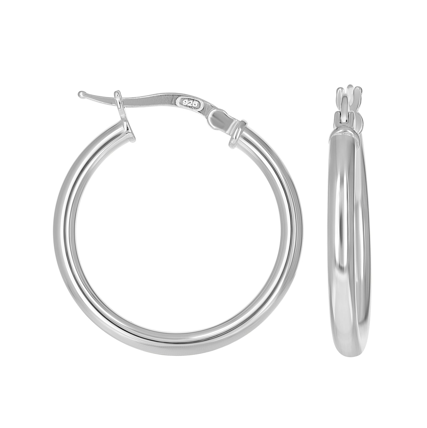 Sterling Silver Womens 2.5mm Round Tube Hoop Earrings – Elegant Jewelry Gift for Birthday, Anniversary, Engagement, Wedding