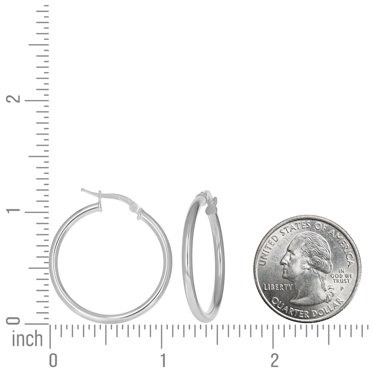 Sterling Silver Womens 2.5mm Round Tube Hoop Earrings – Elegant Jewelry Gift for Birthday, Anniversary, Engagement, Wedding
