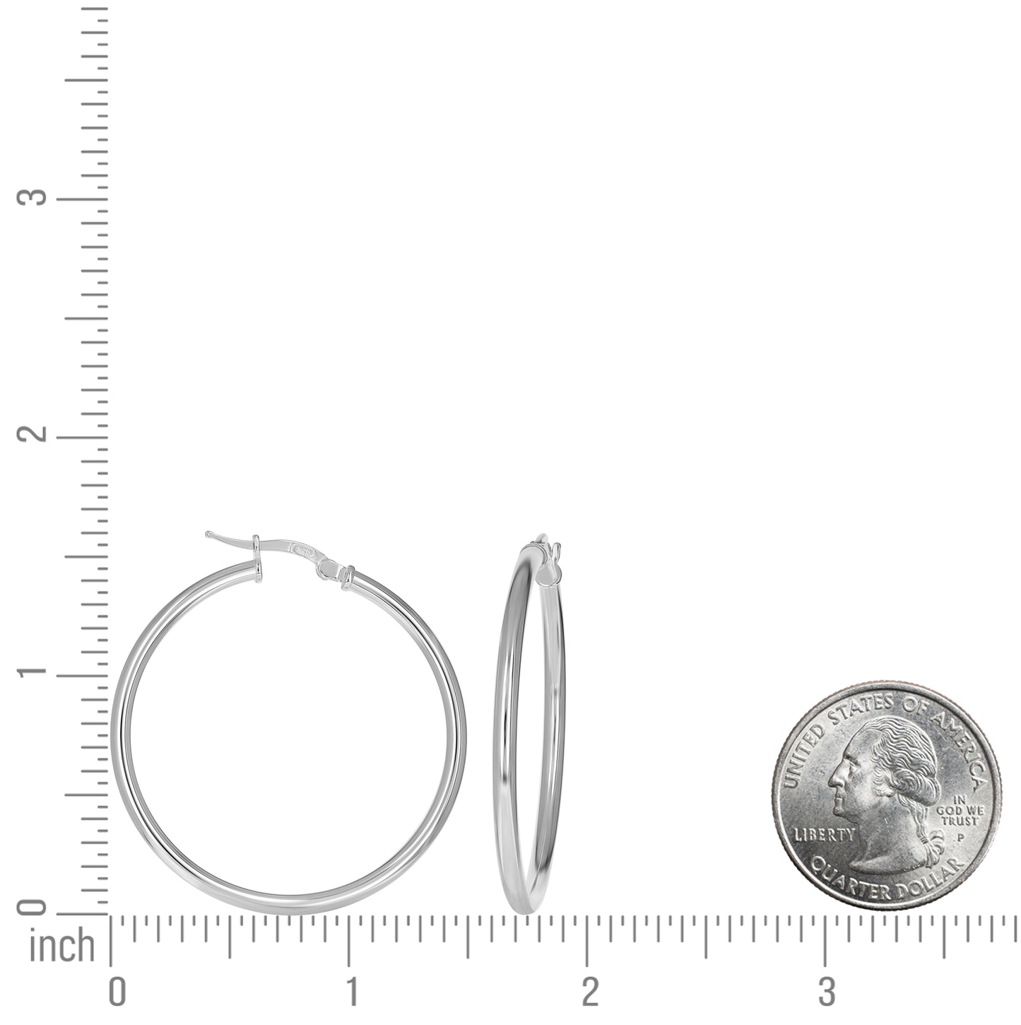 Sterling Silver Womens 2.5mm Round Tube Hoop Earrings – Elegant Jewelry Gift for Birthday, Anniversary, Engagement, Wedding