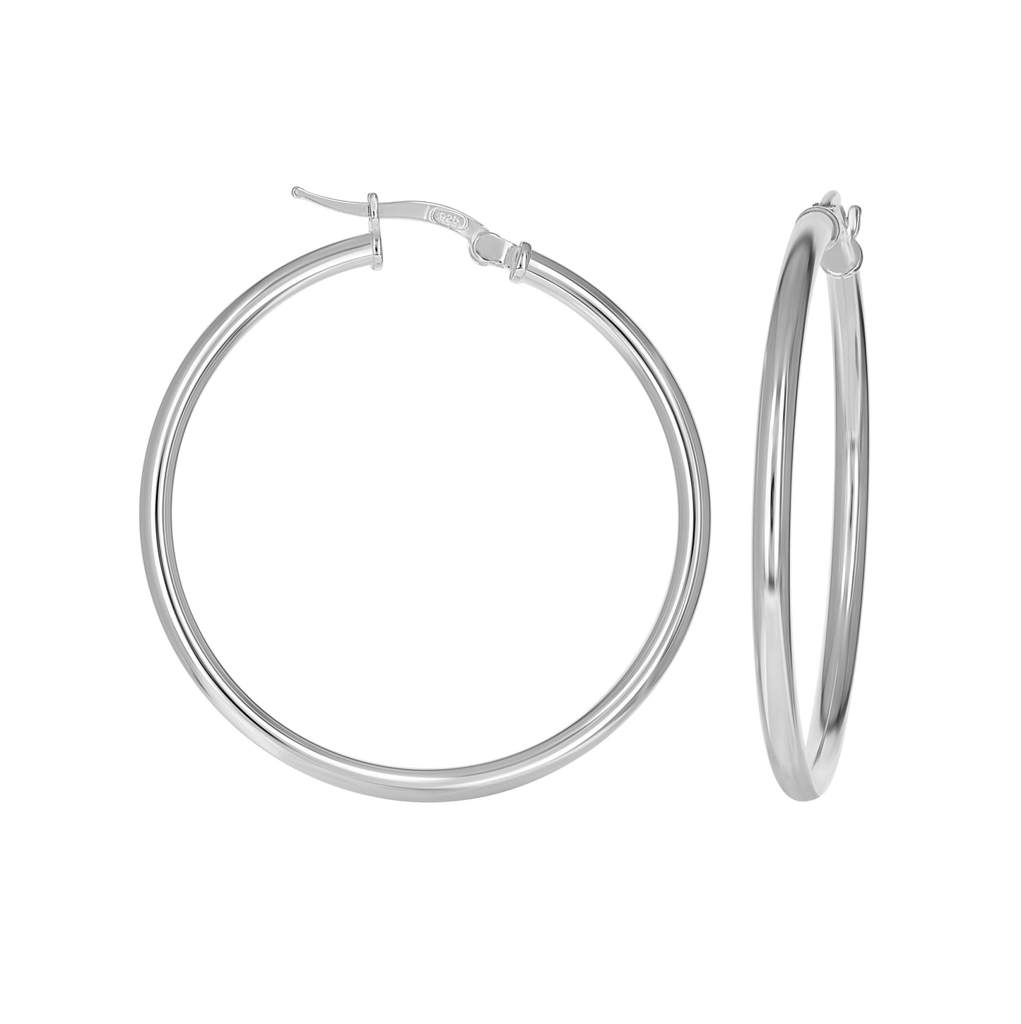 Sterling Silver Womens 2.5mm Round Tube Hoop Earrings – Elegant Jewelry Gift for Birthday, Anniversary, Engagement, Wedding