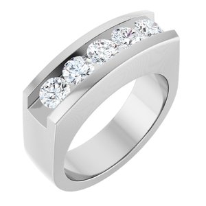14K Yellow Gold Or Sterling Silver 9/10 CTW Natural Diamond Band