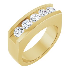 14K Yellow Gold Or Sterling Silver 9/10 CTW Natural Diamond Band