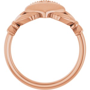 14K Yellow Or White Or Rose Gold Or Sterling Silver Or Platinum Claddagh Band
