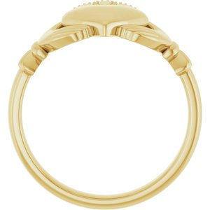 14K Yellow Or White Or Rose Gold Or Sterling Silver Or Platinum Claddagh Band